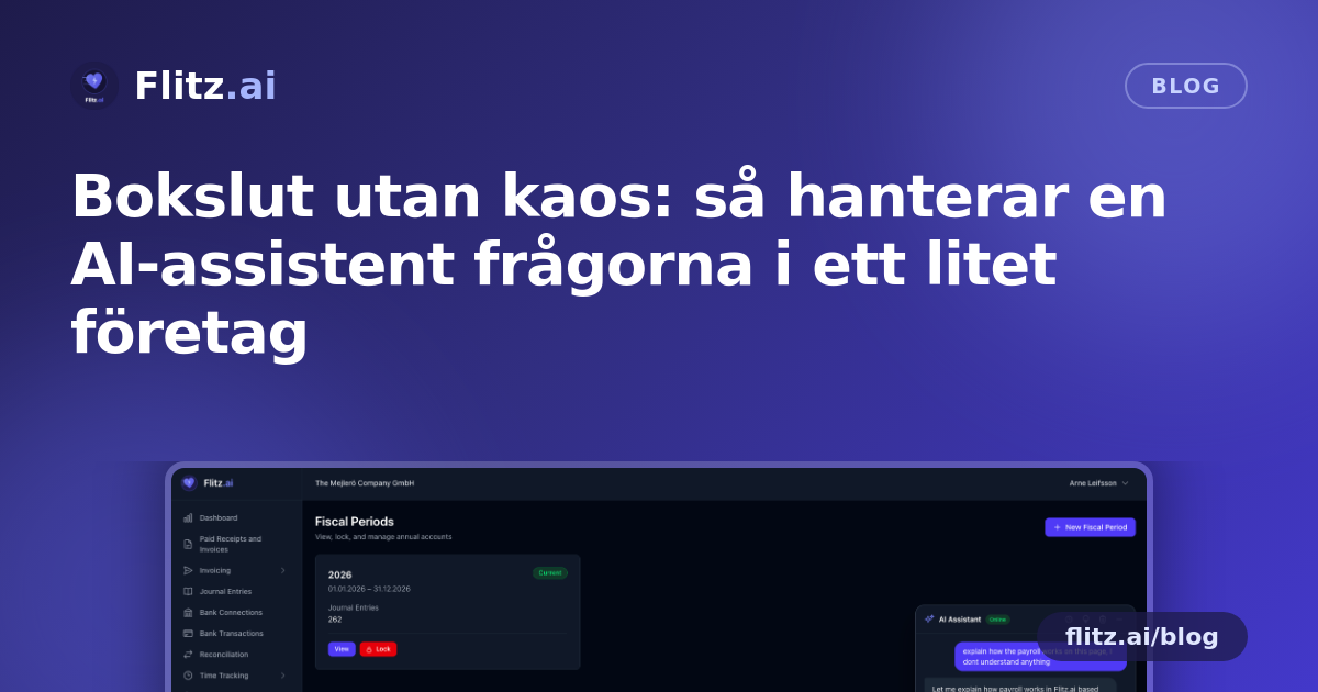 Bokslut utan kaos: så hanterar en AI-assistent frågorna i ett litet företag