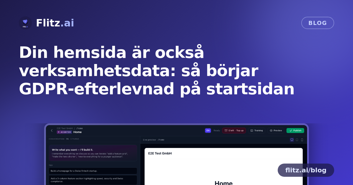 Din hemsida är också verksamhetsdata: så börjar GDPR-efterlevnad på startsidan