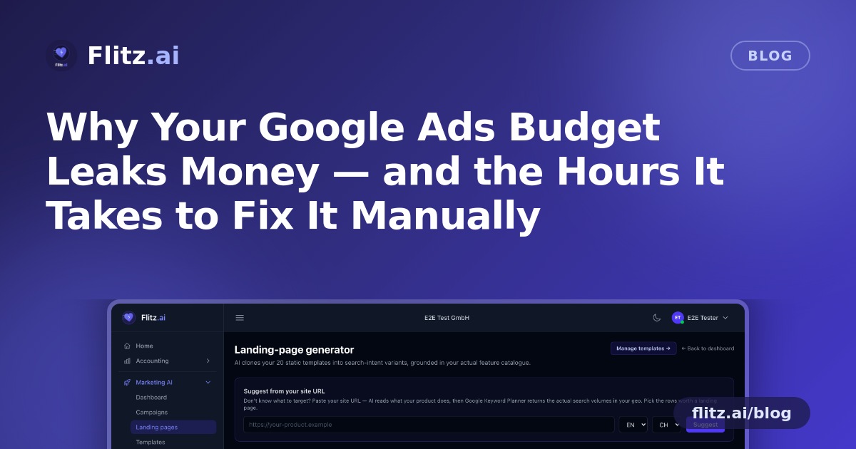 Why Your Google Ads Budget Leaks Money — and the Hours It Takes to Fix It Manually