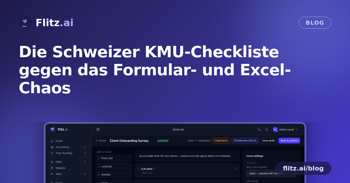 Die Schweizer KMU-Checkliste gegen das Formular- und Excel-Chaos