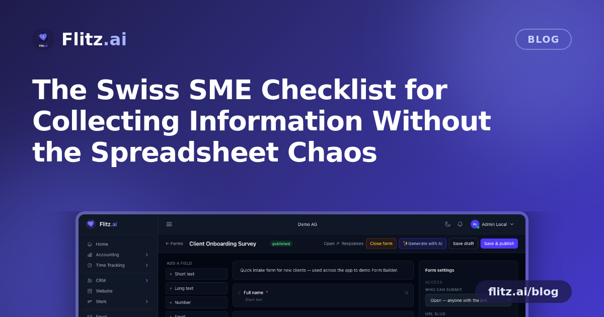The Swiss SME Checklist for Collecting Information Without the Spreadsheet Chaos