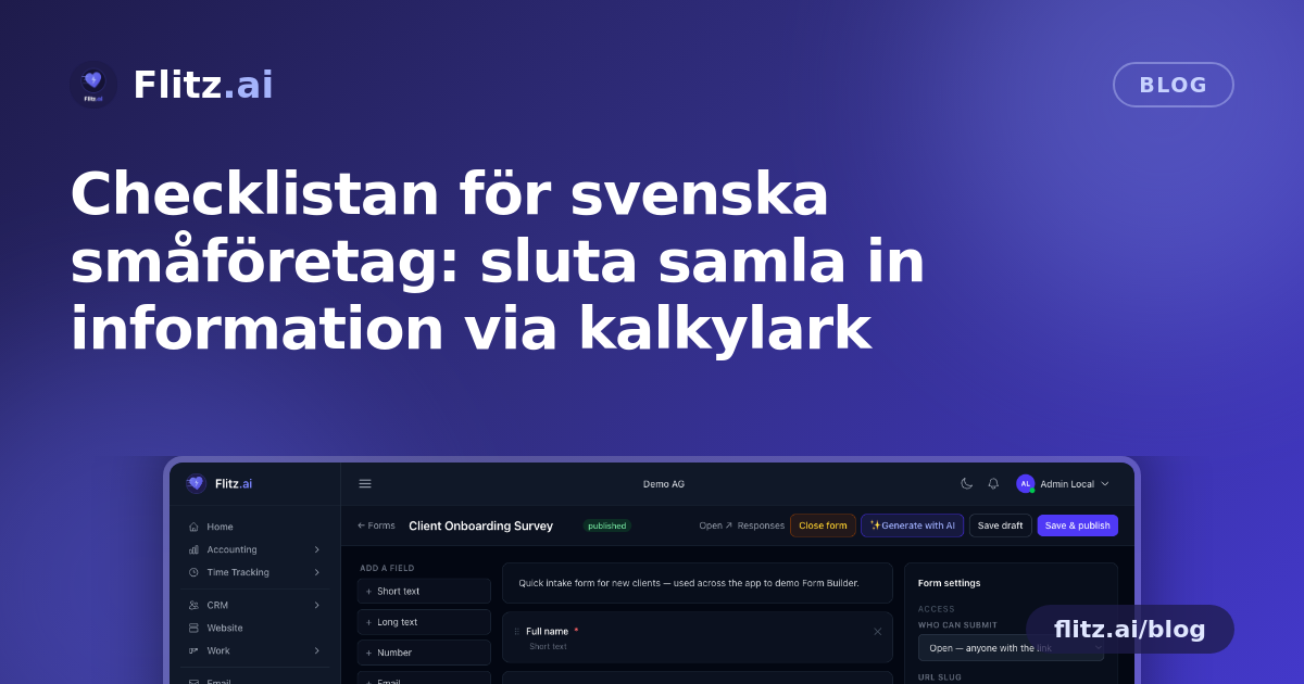 Checklistan för svenska småföretag: sluta samla in information via kalkylark