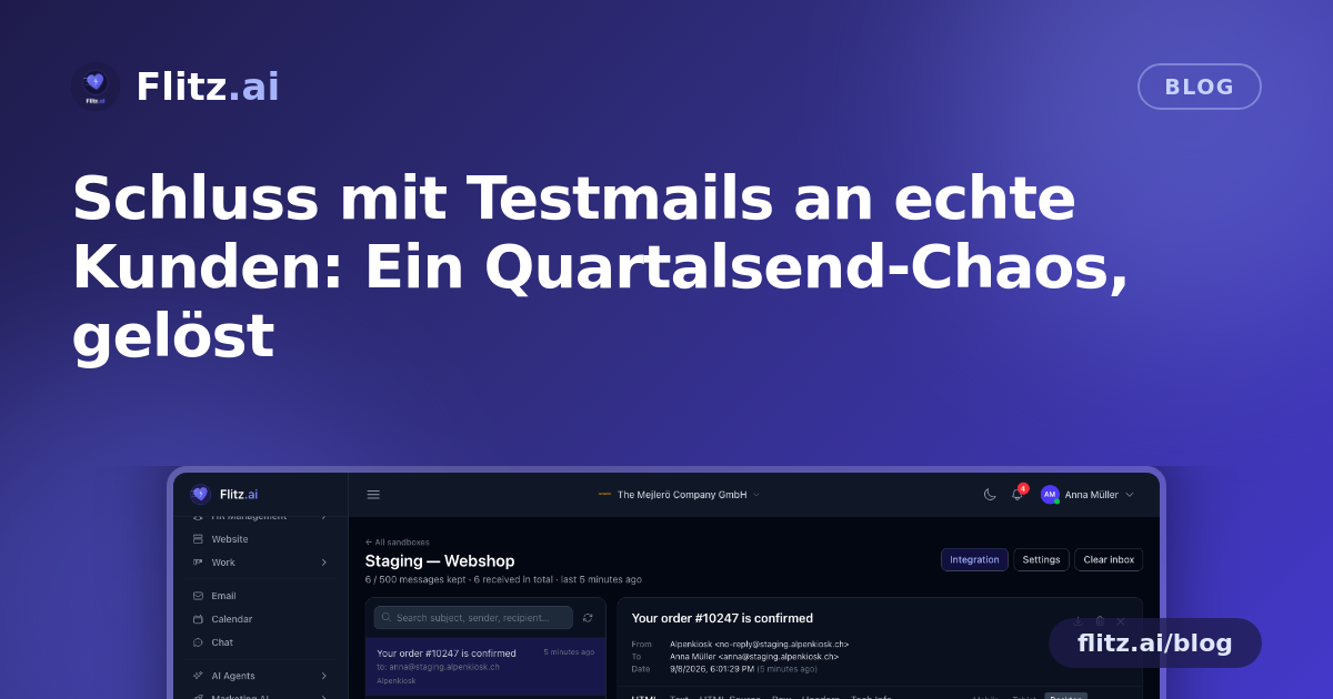 Schluss mit Testmails an echte Kunden: Ein Quartalsend-Chaos, gelöst