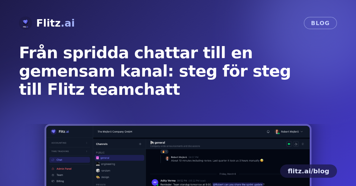 Från spridda chattar till en gemensam kanal: steg för steg till Flitz teamchatt