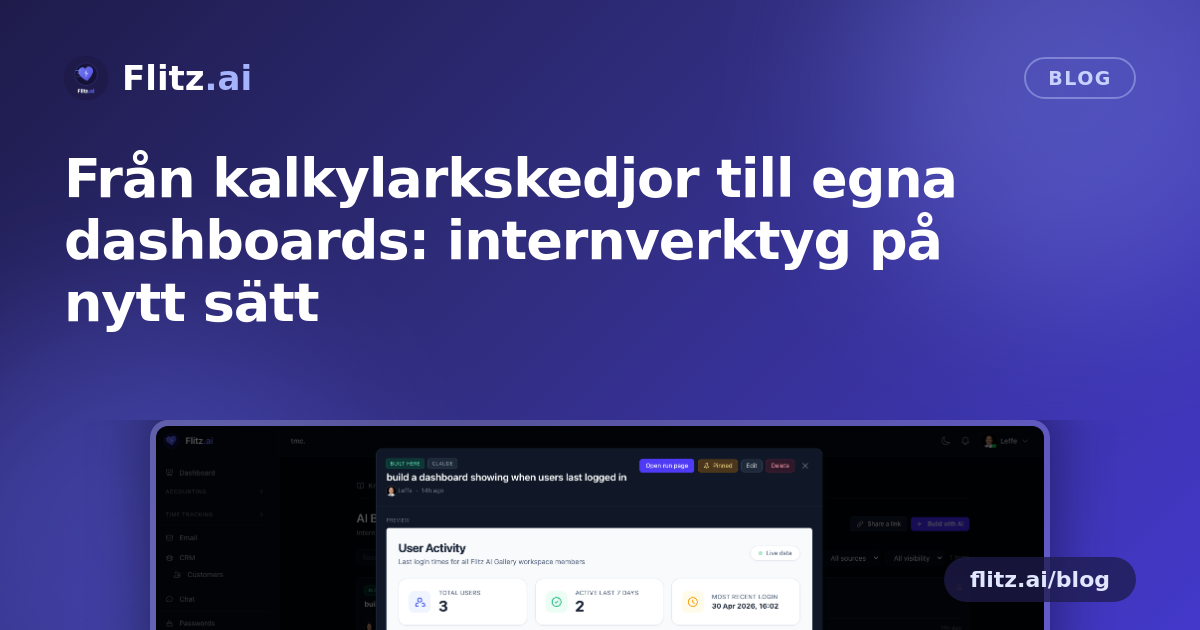 Från kalkylarkskedjor till egna dashboards: internverktyg på nytt sätt
