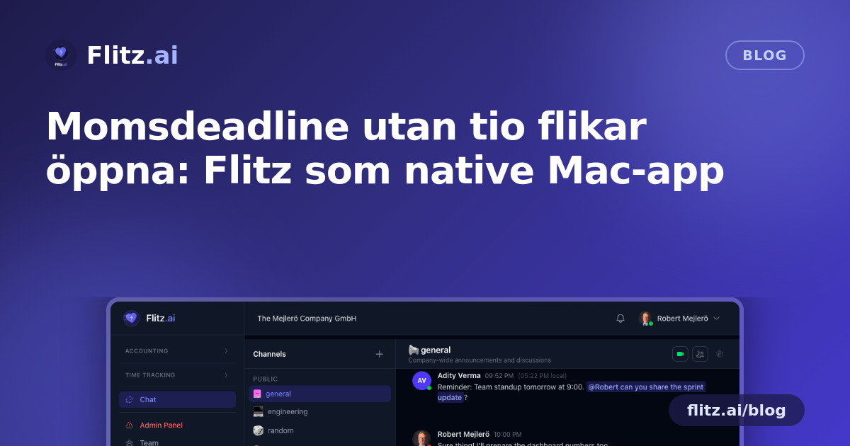 Momsdeadline utan tio flikar öppna: Flitz som native Mac-app