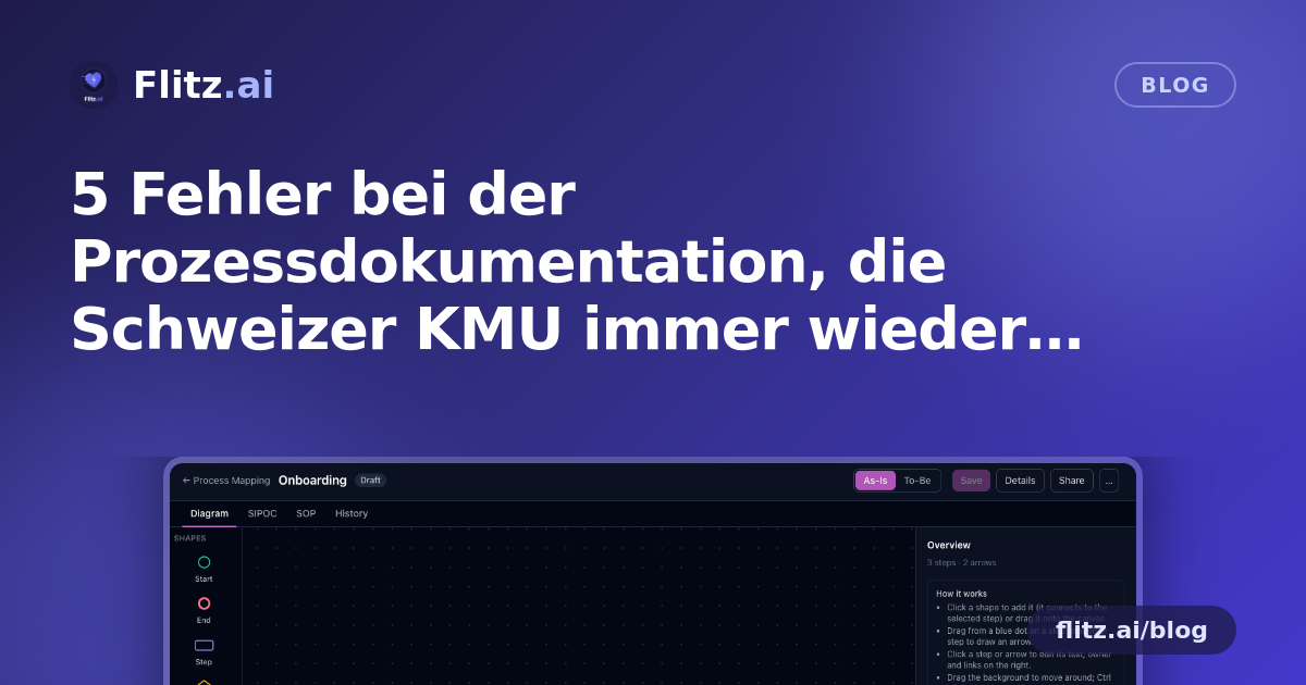 5 Fehler bei der Prozessdokumentation, die Schweizer KMU immer wieder machen (und wie man sie behebt)