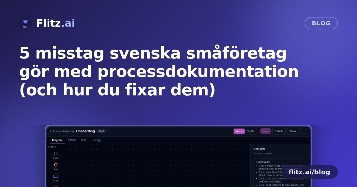 5 misstag svenska småföretag gör med processdokumentation (och hur du fixar dem)