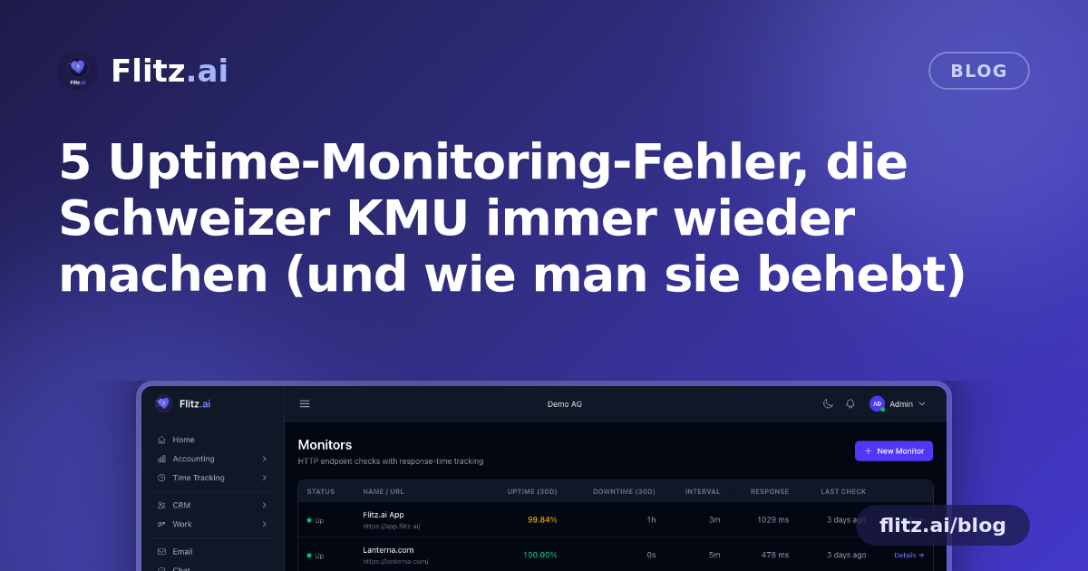 5 Uptime-Monitoring-Fehler, die Schweizer KMU immer wieder machen (und wie man sie behebt)