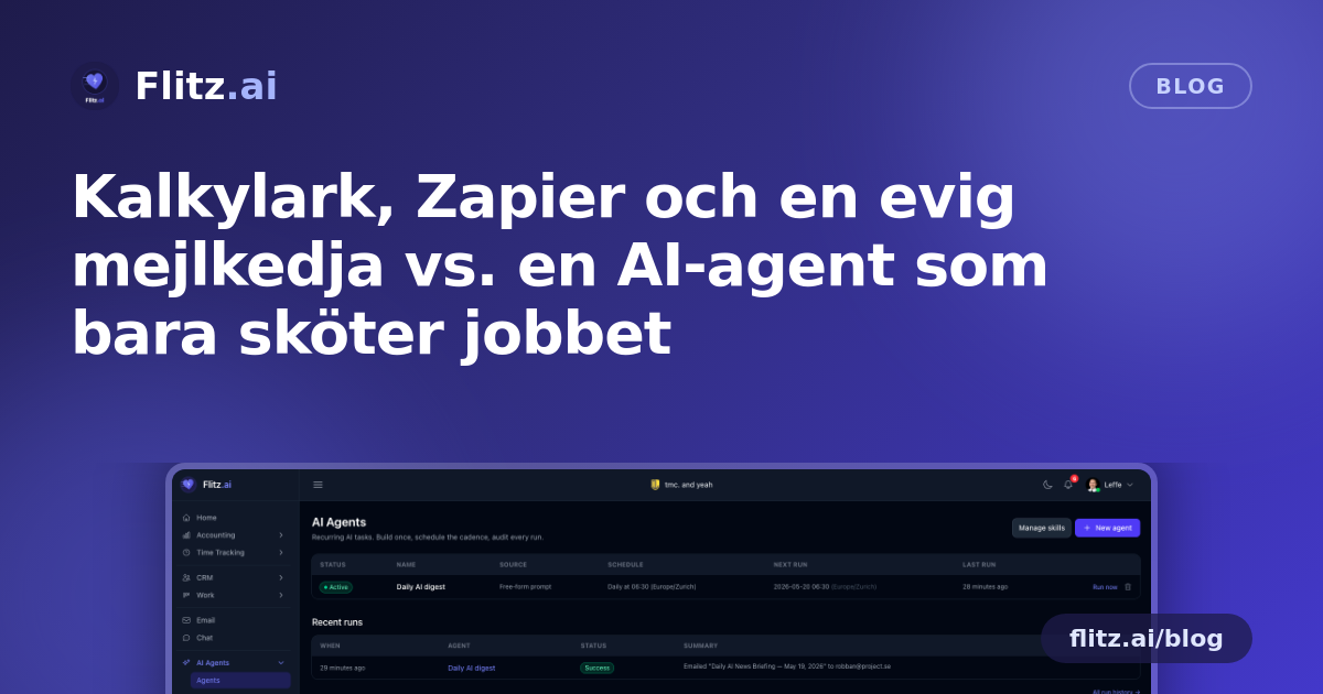 Kalkylark, Zapier och en evig mejlkedja vs. en AI-agent som bara sköter jobbet