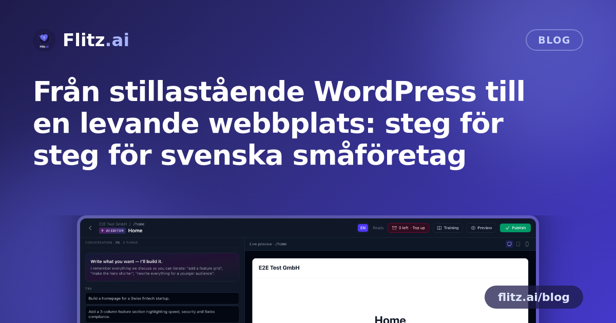 Från stillastående WordPress till en levande webbplats: steg för steg för svenska småföretag