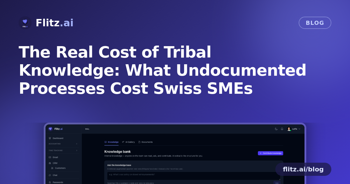The Real Cost of Tribal Knowledge: What Undocumented Processes Cost Swiss SMEs