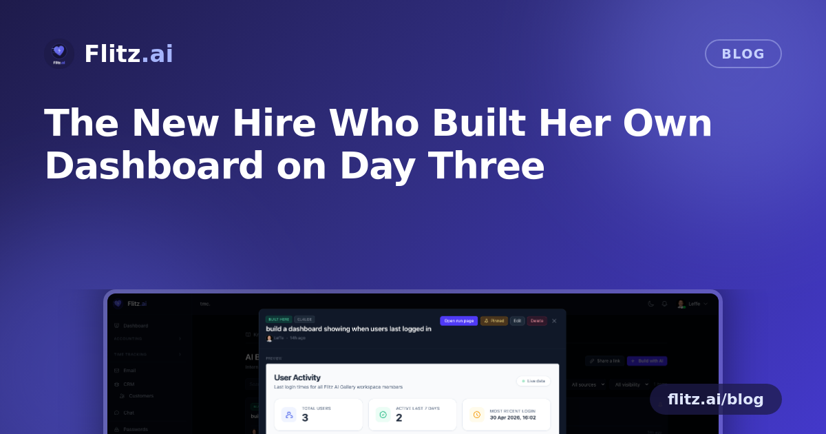 The New Hire Who Built Her Own Dashboard on Day Three