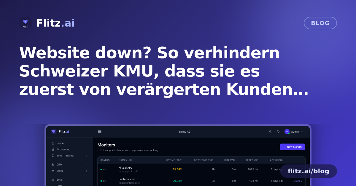Website down? So verhindern Schweizer KMU, dass sie es zuerst von verärgerten Kunden erfahren