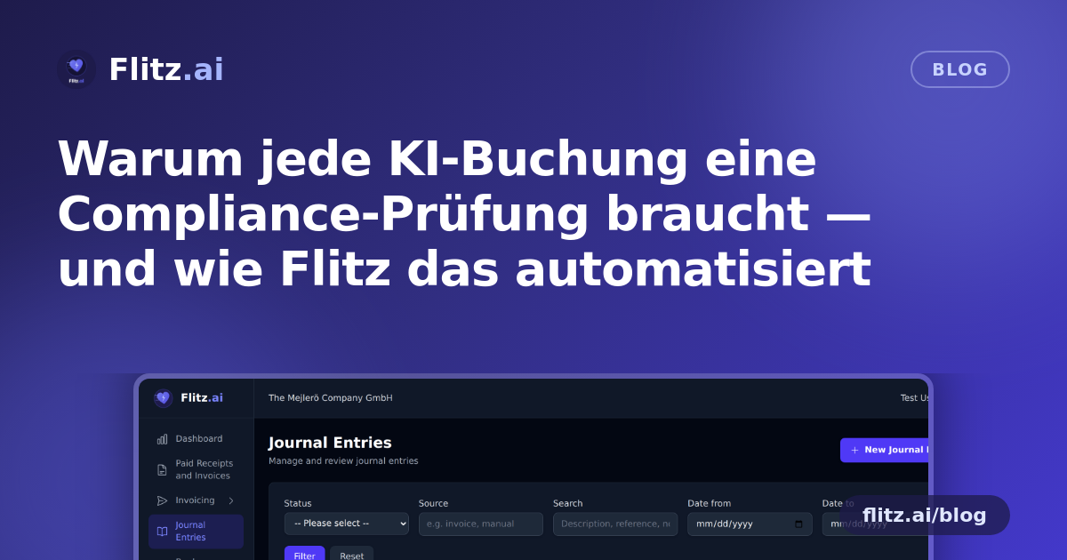 Warum jede KI-Buchung eine Compliance-Prüfung braucht — und wie Flitz das automatisiert