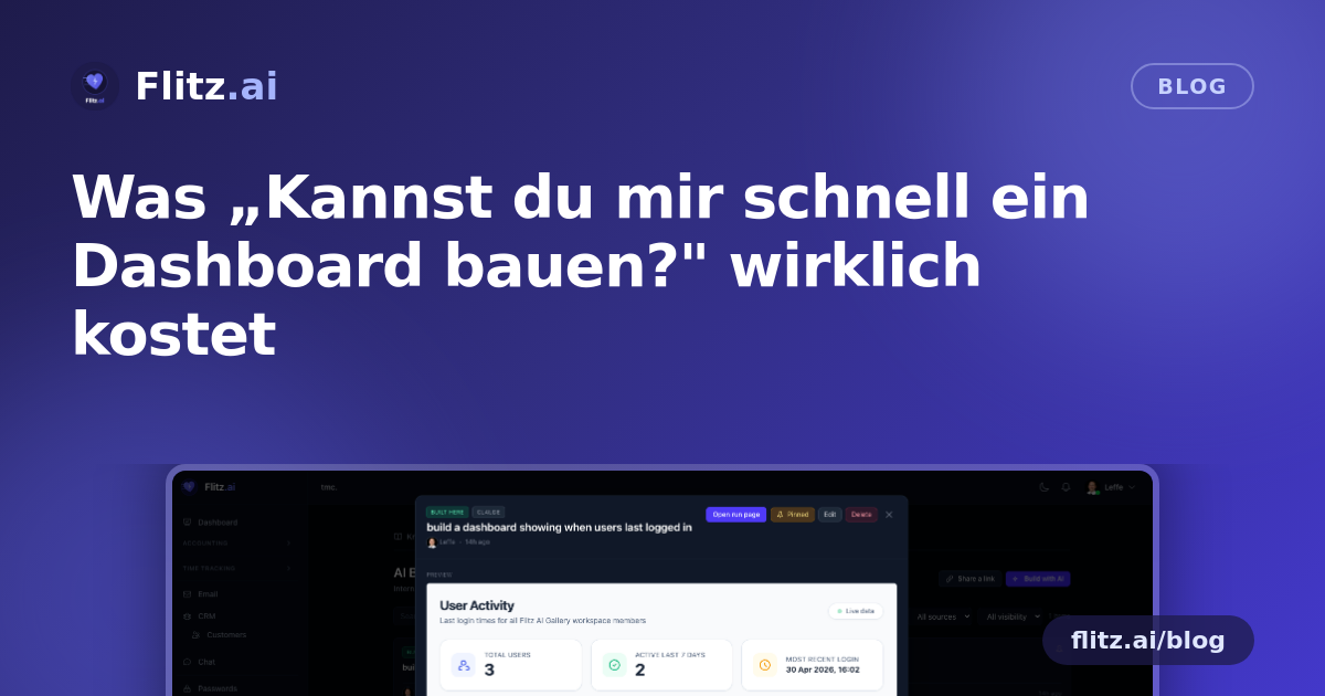Was „Kannst du mir schnell ein Dashboard bauen?" wirklich kostet