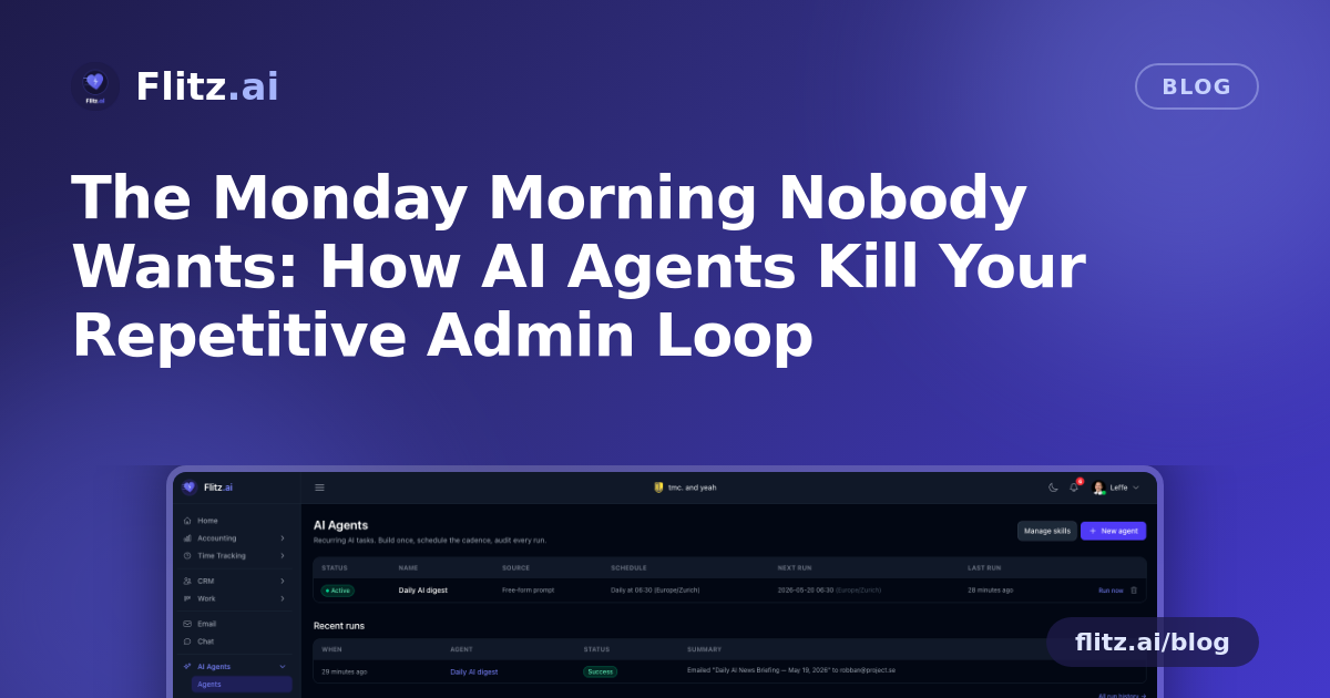 The Monday Morning Nobody Wants: How AI Agents Kill Your Repetitive Admin Loop